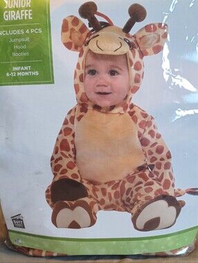 New In BagComplete Infant Giraffe Costume - Plush Brown & Cream Size 6-12 Months